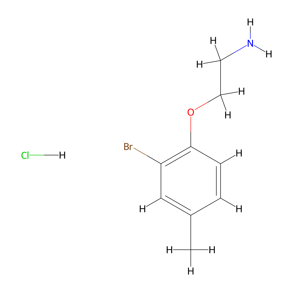 2-(2-Bromo-4-methylphenoxy)ethanamine hydrochloride molecular structure, CAS 474370-89-3