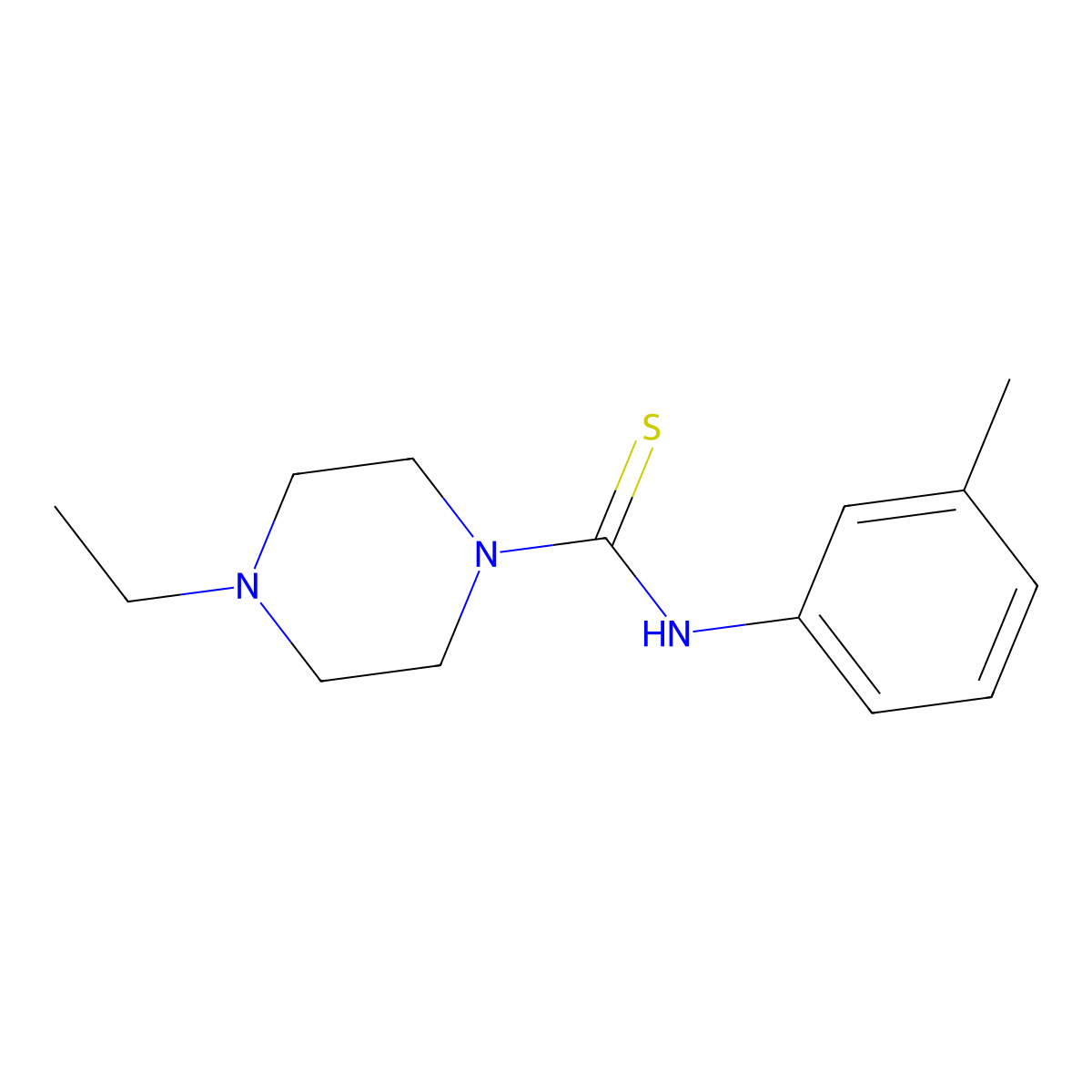 4-ethyl-N-(3-methylphenyl)piperazine-1-carbothioamide molecular structure, CAS 474375-54-7