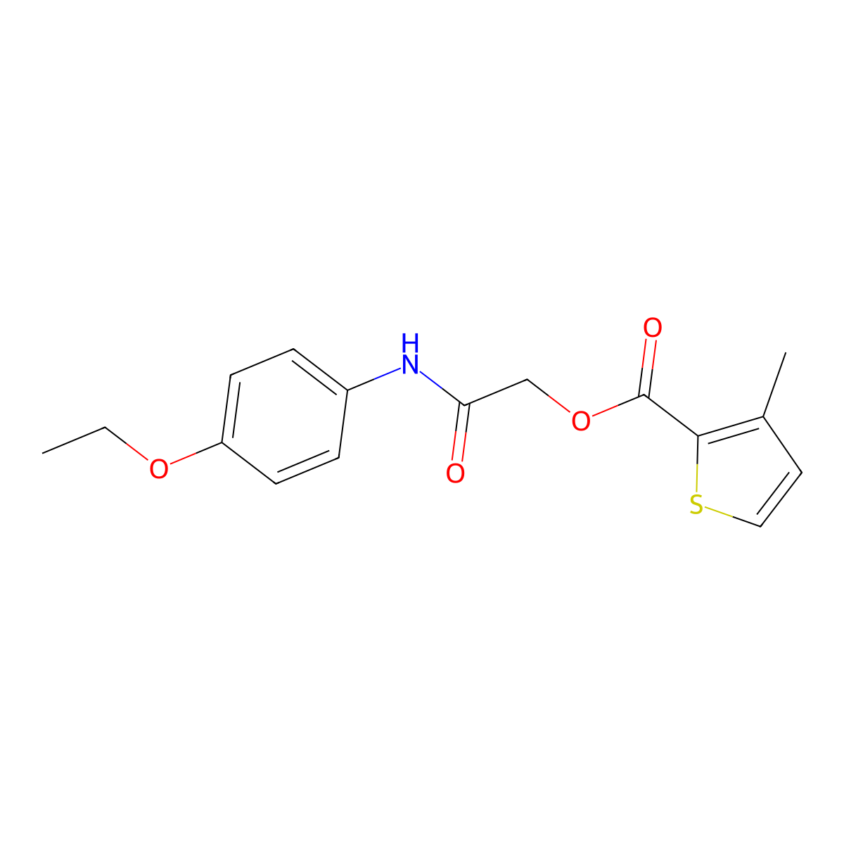 2-((4-Ethoxyphenyl)amino)-2-oxoethyl 3-methylthiophene-2-carboxylate molecular structure, CAS 474376-12-0