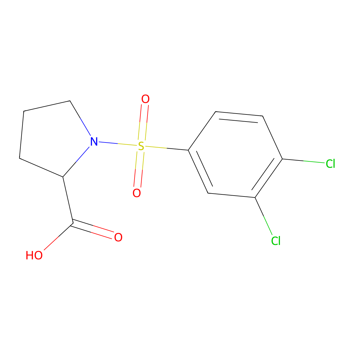 1-[(3,4-Dichlorophenyl)sulfonyl]proline molecular structure, CAS 474376-21-1