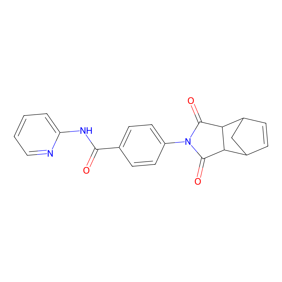 4-(3,5-dioxo-4-azatricyclo[5.2.1.0~2,6~]dec-8-en-4-yl)-N-(2-pyridinyl)benzamide molecular structure, CAS 474376-45-9