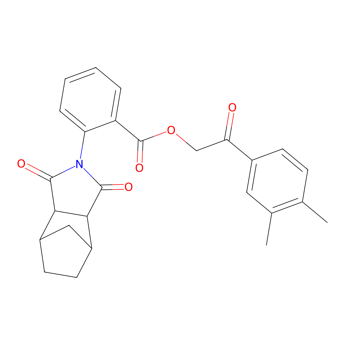 2-(3,4-dimethylphenyl)-2-oxoethyl 2-(1,3-dioxooctahydro-2H-4,7-methanoisoindol-2-yl)benzoate molecular structure, CAS 474376-84-6