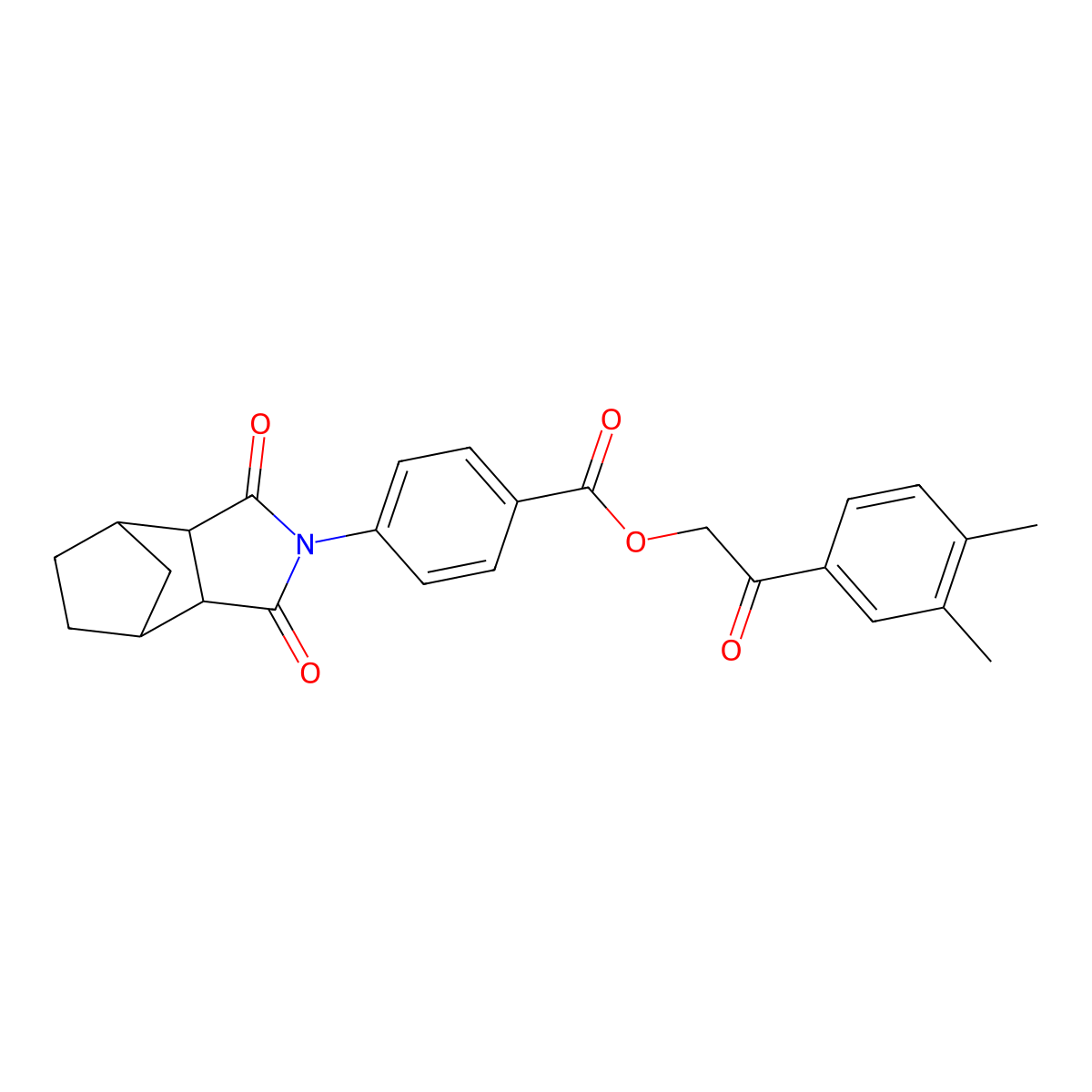2-(3,4-dimethylphenyl)-2-oxoethyl 4-(1,3-dioxooctahydro-2H-4,7-methanoisoindol-2-yl)benzoate molecular structure, CAS 474376-89-1