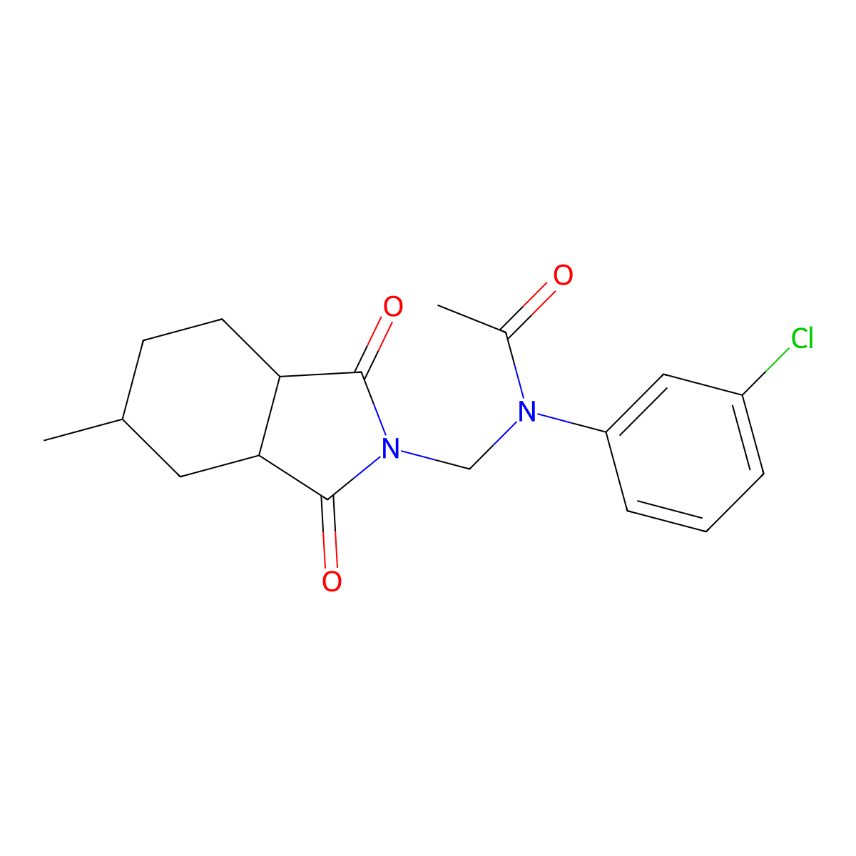 N-(3-chlorophenyl)-N-[(5-methyl-1,3-dioxooctahydro-2H-isoindol-2-yl)methyl]acetamide molecular structure, CAS 474376-92-6