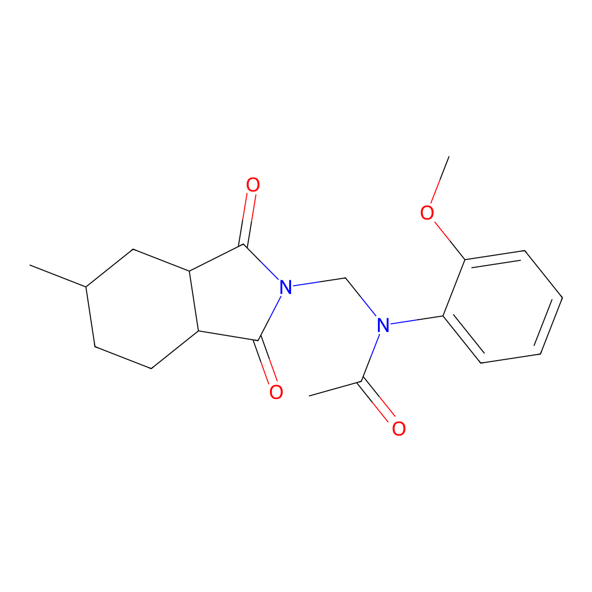 N-(2-methoxyphenyl)-N-[(5-methyl-1,3-dioxo-3a,4,5,6,7,7a-hexahydroisoindol-2-yl)methyl]acetamide molecular structure, CAS 474376-94-8