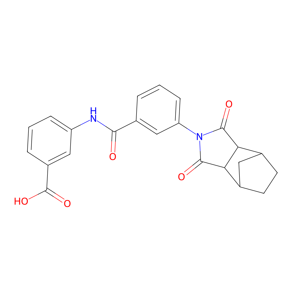 3-({[3-(1,3-dioxooctahydro-2H-4,7-methanoisoindol-2-yl)phenyl]carbonyl}amino)benzoic acid molecular structure, CAS 474376-96-0
