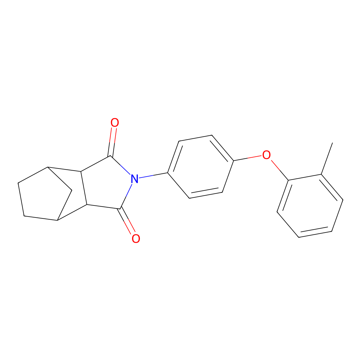 2-[4-(2-methylphenoxy)phenyl]hexahydro-1H-4,7-methanoisoindole-1,3(2H)-dione molecular structure, CAS 474376-99-3