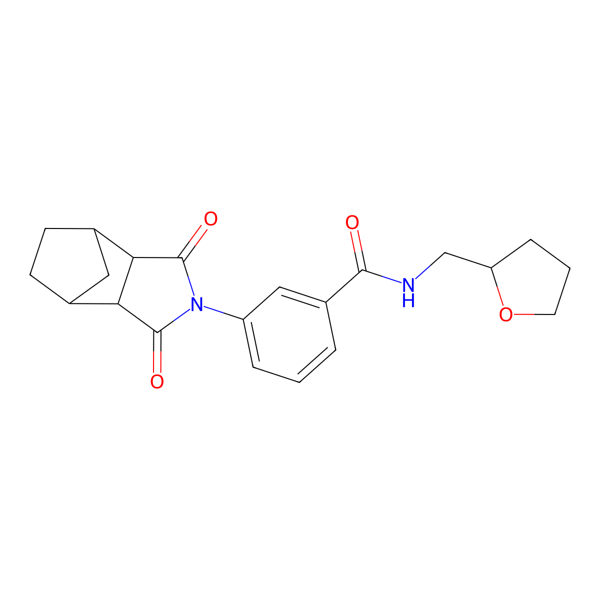 3-(1,3-dioxooctahydro-2H-4,7-methanoisoindol-2-yl)-N-(tetrahydrofuran-2-ylmethyl)benzamide molecular structure, CAS 474377-02-1