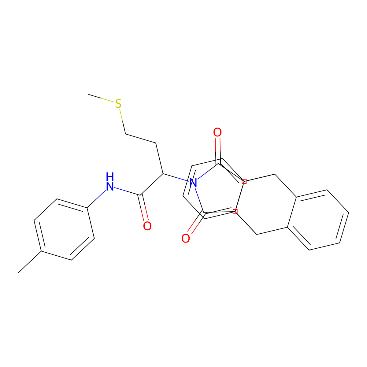 2-(12,14-dioxo-11,12,14,15-tetrahydro-9H-9,10-[3,4]epipyrroloanthracen-13(10H)-yl)-4-(methylthio)-N-(p-tolyl)butanamide molecular structure, CAS 474377-20-3