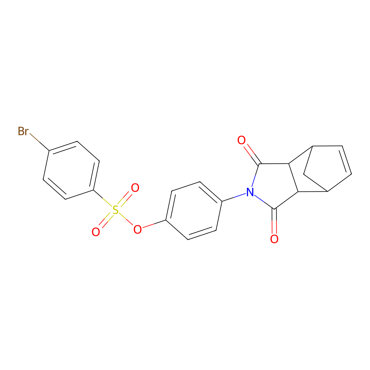 4-(1,3-dioxo-1,3,3a,4,7,7a-hexahydro-2H-4,7-methanoisoindol-2-yl)phenyl 4-bromobenzenesulfonate molecular structure, CAS 474377-23-6