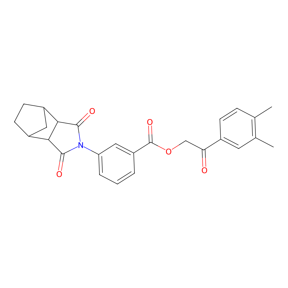 2-(3,4-dimethylphenyl)-2-oxoethyl 3-(1,3-dioxooctahydro-2H-4,7-methanoisoindol-2-yl)benzoate molecular structure, CAS 474377-28-1