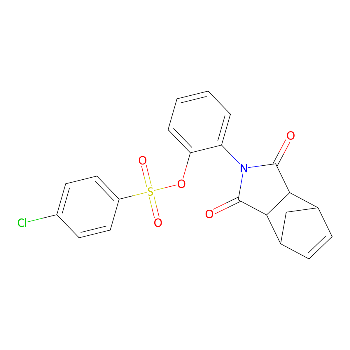 2-(1,3-dioxo-1,3,3a,4,7,7a-hexahydro-2H-4,7-methanoisoindol-2-yl)phenyl 4-chlorobenzenesulfonate molecular structure, CAS 474377-29-2