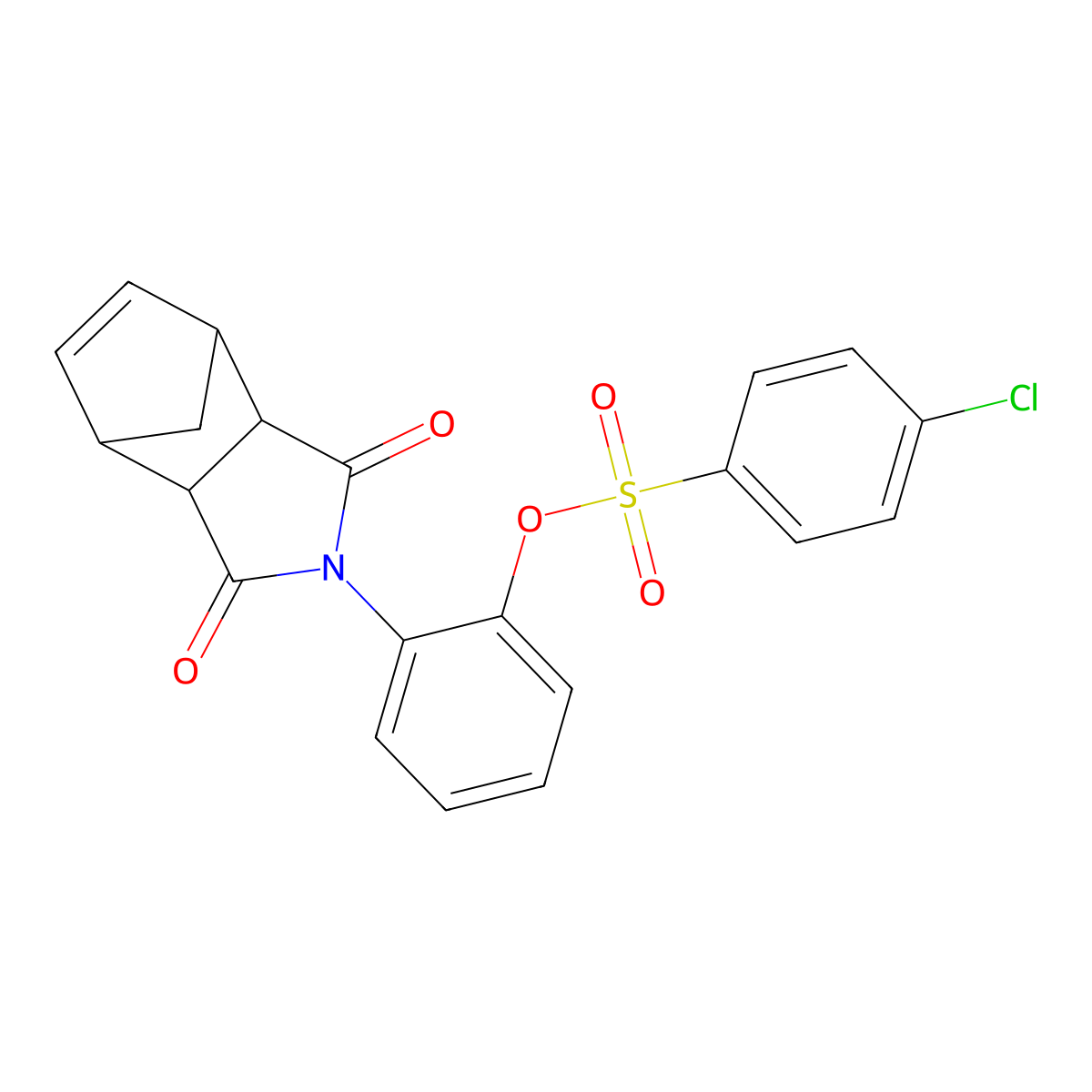 2-(1,3-dioxo-1,3,3a,4,7,7a-hexahydro-2H-4,7-methanoisoindol-2-yl)phenyl 4-chlorobenzenesulfonate molecular structure, CAS 474377-29-2