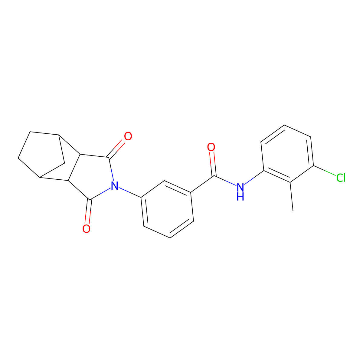 N-(3-chloro-2-methylphenyl)-3-(1,3-dioxooctahydro-2H-4,7-methanoisoindol-2-yl)benzamide molecular structure, CAS 474377-35-0