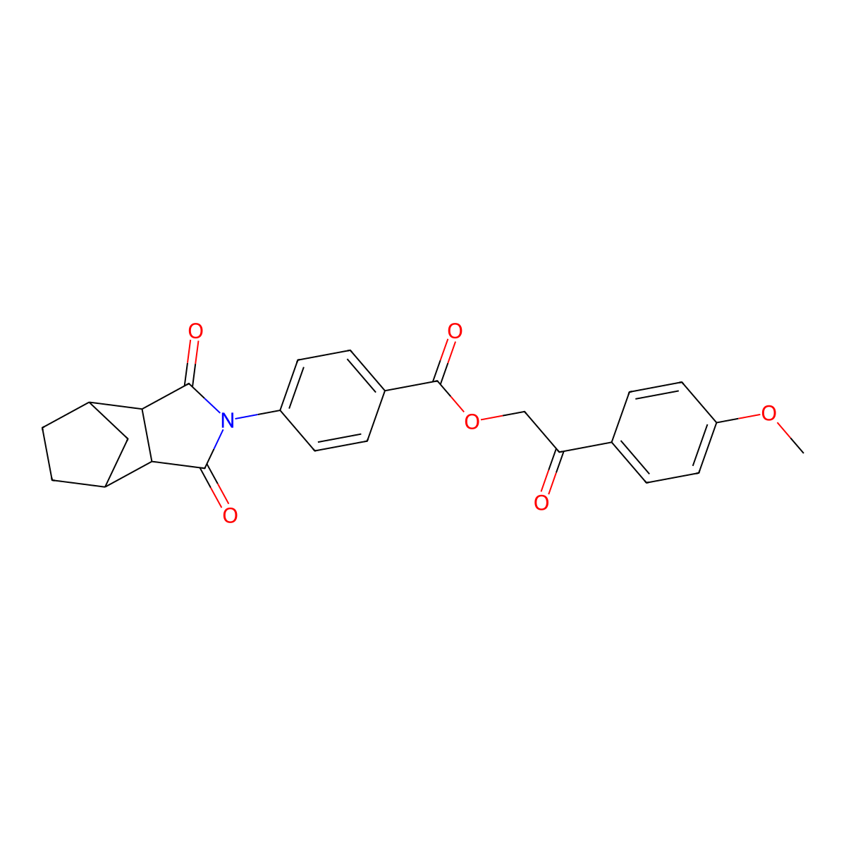 2-(4-methoxyphenyl)-2-oxoethyl 4-(1,3-dioxooctahydro-2H-4,7-methanoisoindol-2-yl)benzoate molecular structure, CAS 474377-38-3