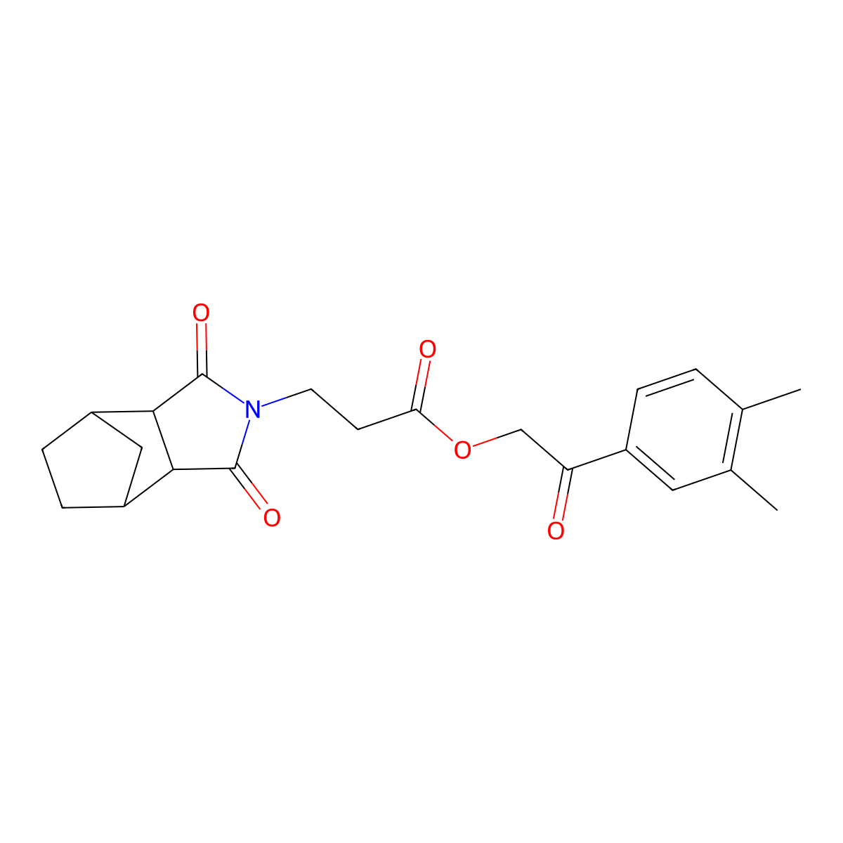 2-(3,4-dimethylphenyl)-2-oxoethyl 3-(1,3-dioxooctahydro-2H-4,7-methanoisoindol-2-yl)propanoate molecular structure, CAS 474377-40-7