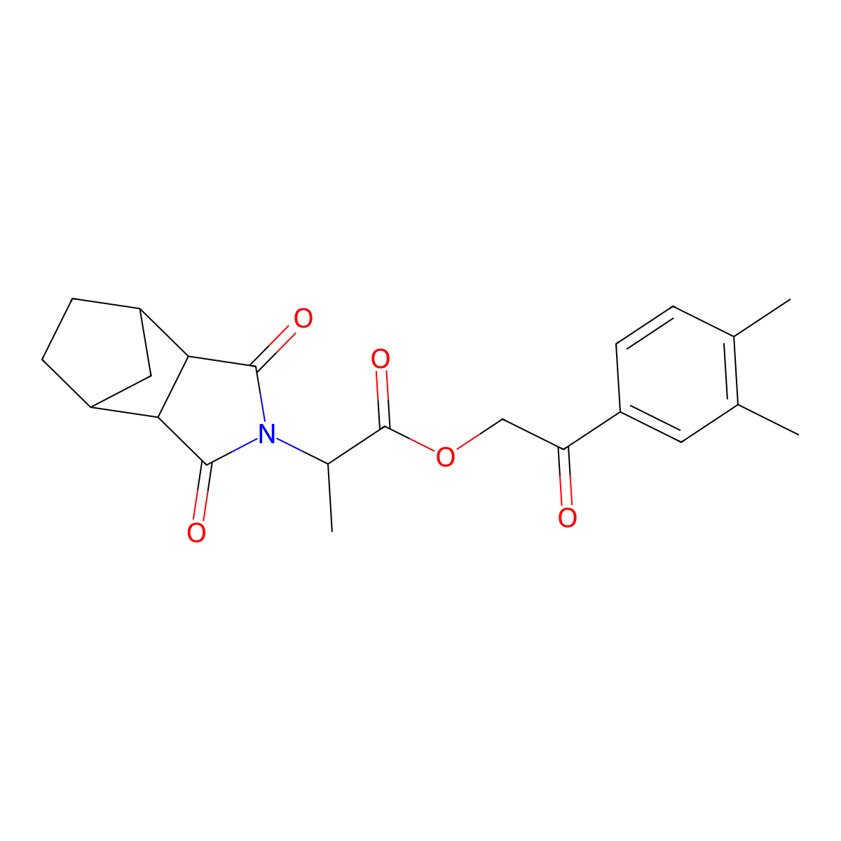 2-(3,4-Dimethylphenyl)-2-oxoethyl 2-(3,5-dioxo-4-azatricyclo[5.2.1.0~2,6~]dec-4-yl)propanoate molecular structure, CAS 474377-43-0