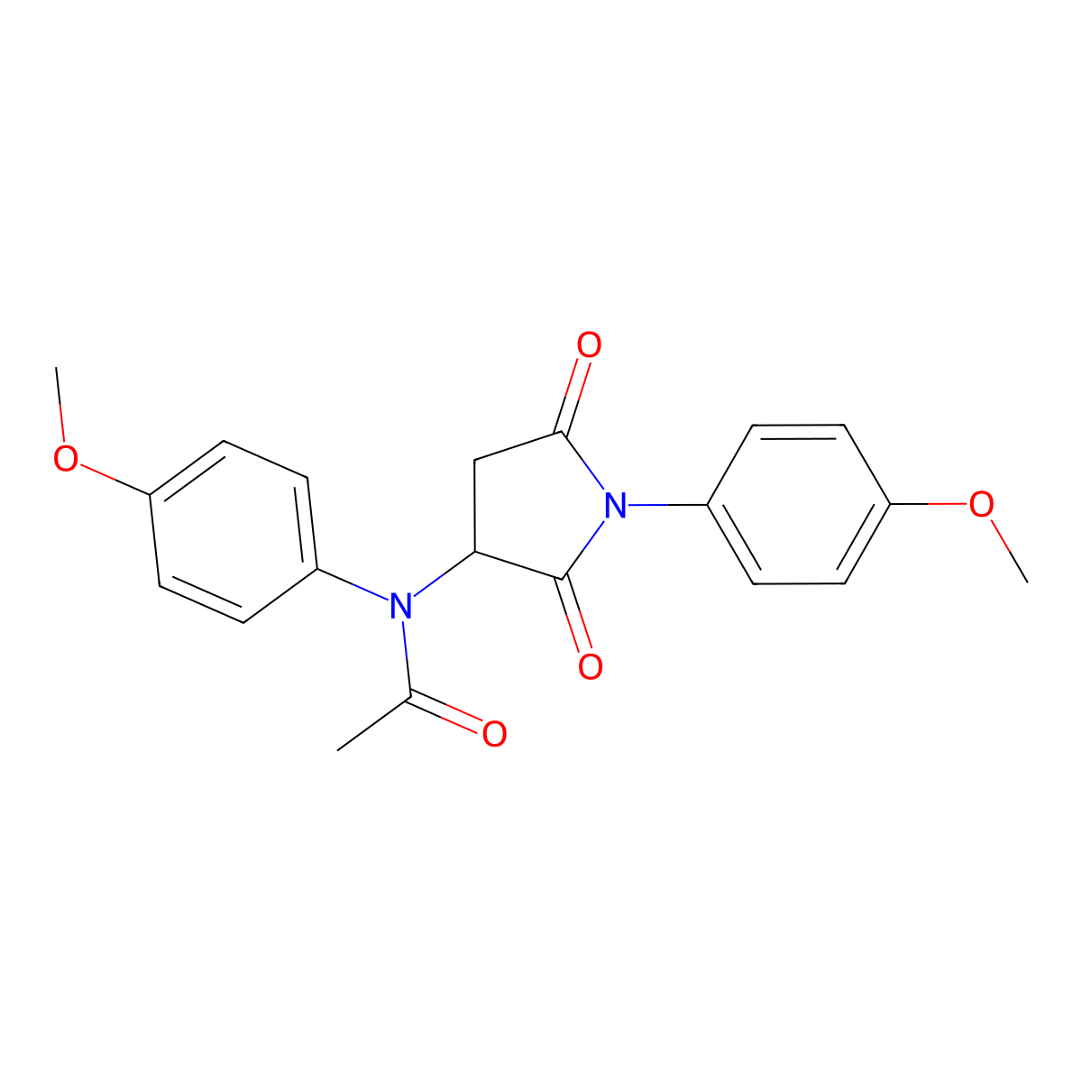 N-(4-methoxyphenyl)-N-[1-(4-methoxyphenyl)-2,5-dioxopyrrolidin-3-yl]acetamide molecular structure, CAS 474377-61-2