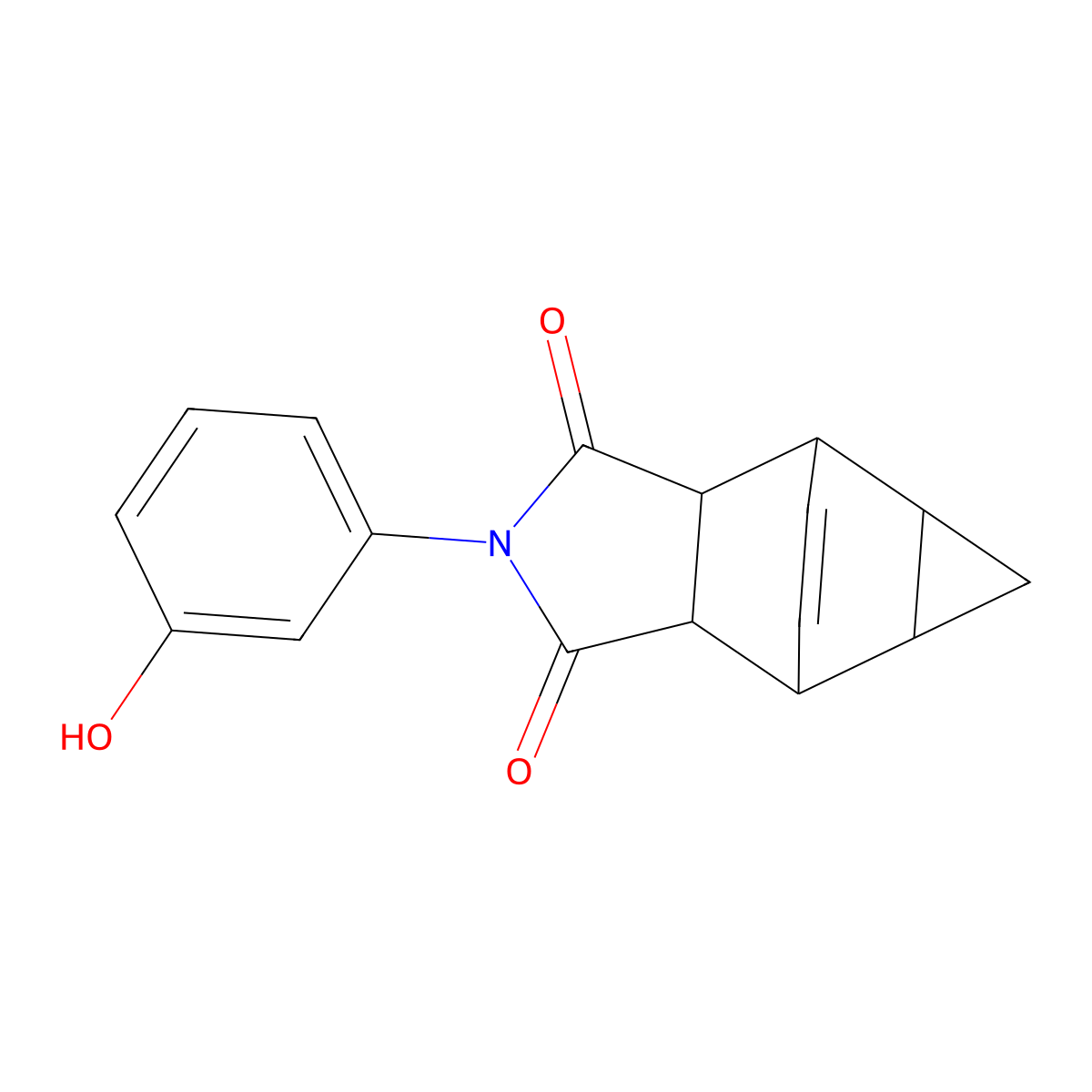 2-(3-hydroxyphenyl)hexahydro-4,6-ethenocyclopropa[f]isoindole-1,3(2H,3aH)-dione molecular structure, CAS 474377-80-5