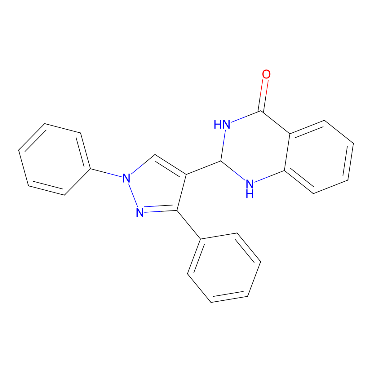 2-(1,3-Diphenyl-1H-pyrazol-4-yl)-2,3-dihydroquinazolin-4(1H)-one molecular structure, CAS 474379-42-5