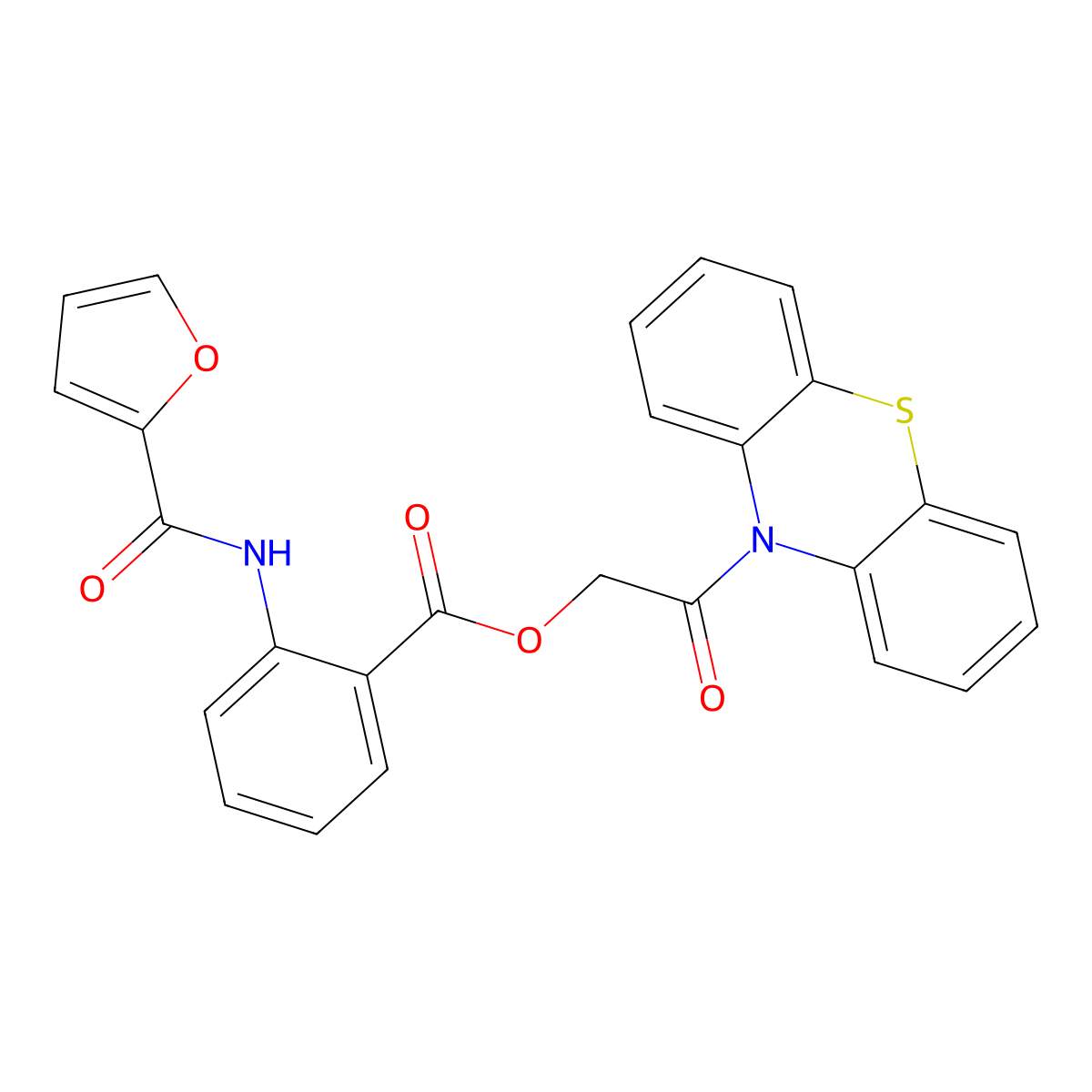 2-Oxo-2-(10H-phenothiazin-10-yl)ethyl 2-(furan-2-carboxamido)benzoate molecular structure, CAS 474386-43-1