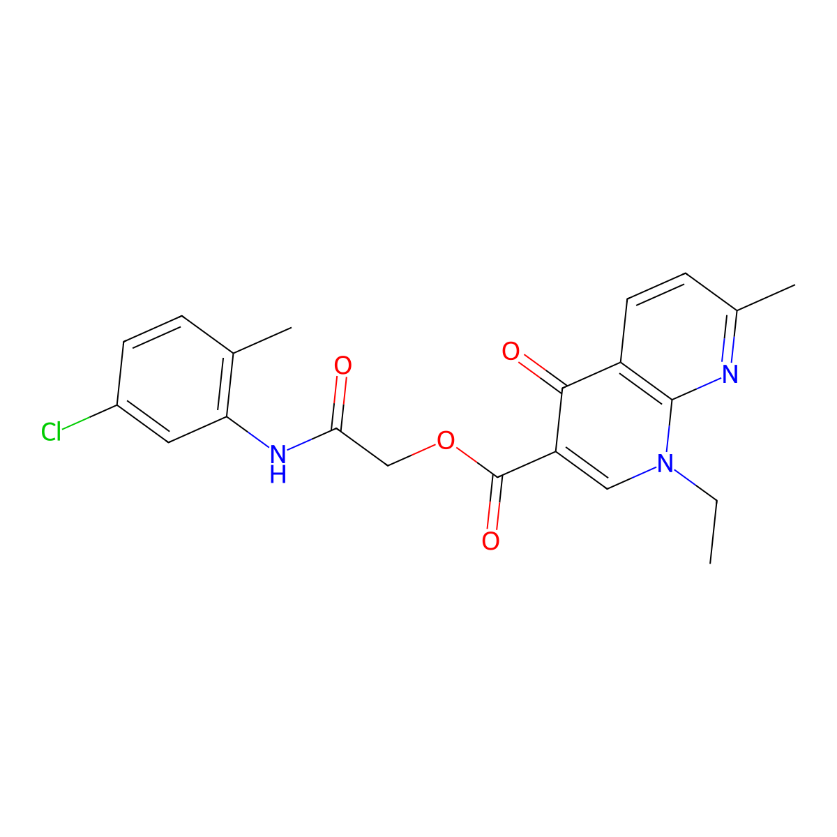 [(5-Chloro-2-methylphenyl)carbamoyl]methyl 1-ethyl-7-methyl-4-oxo-1,4-dihydro-1,8-naphthyridine-3-carboxylate molecular structure, CAS 474389-07-6
