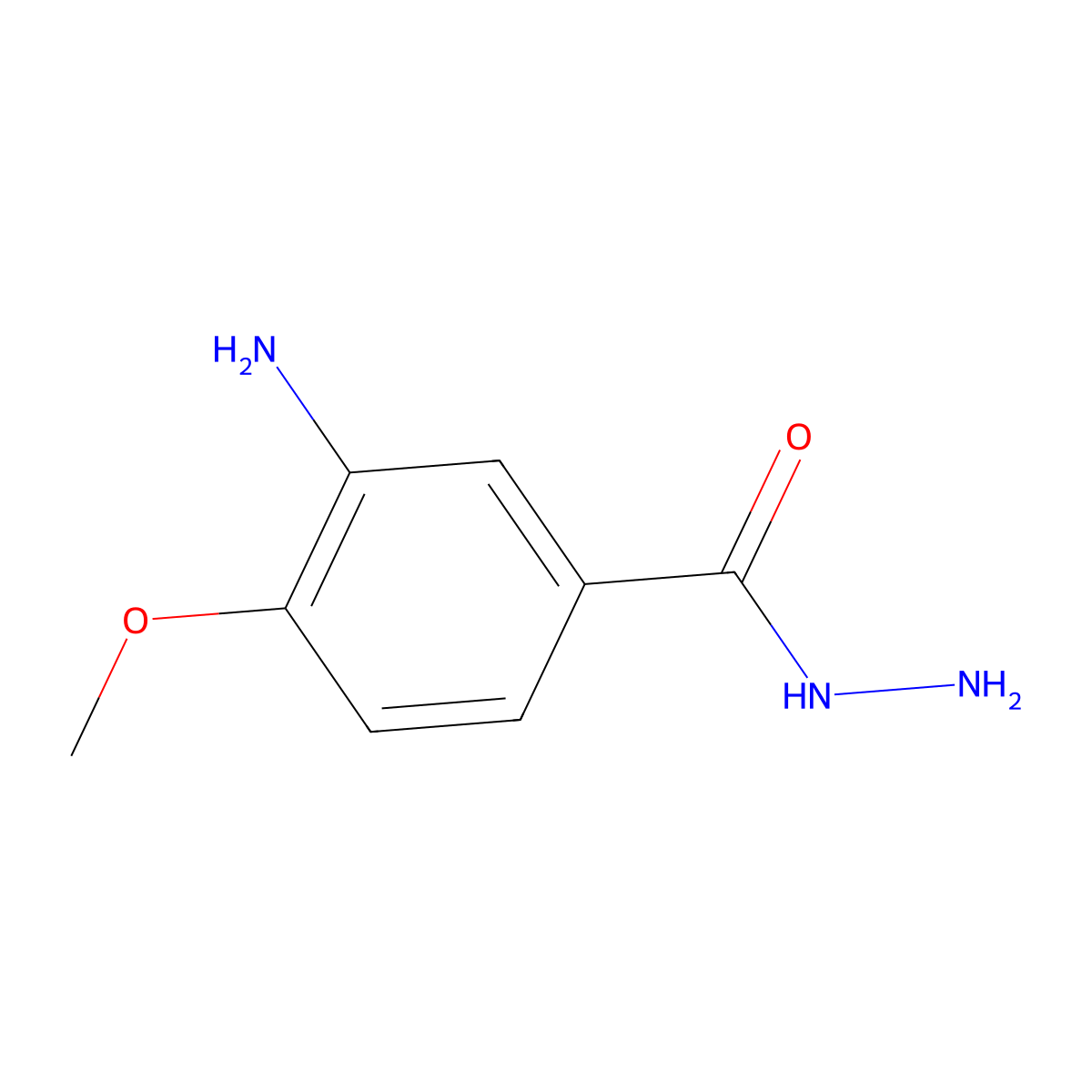 3-Amino-4-methoxybenzohydrazide molecular structure, CAS 474398-59-9