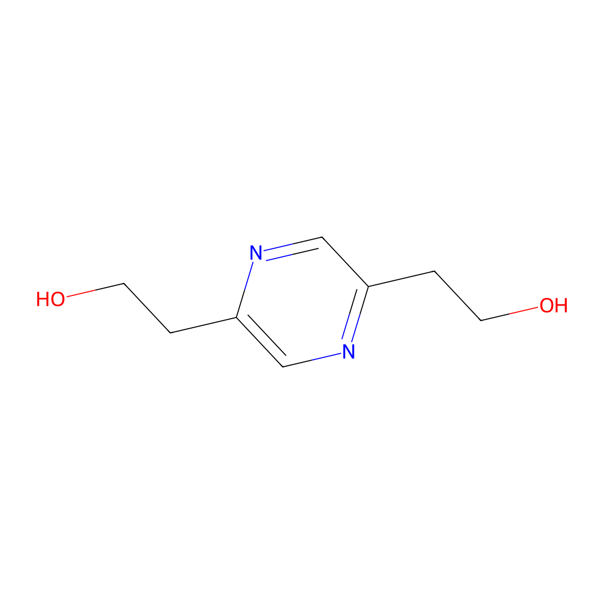 2,5-Pyrazinediethanol molecular structure, CAS 4744-51-8
