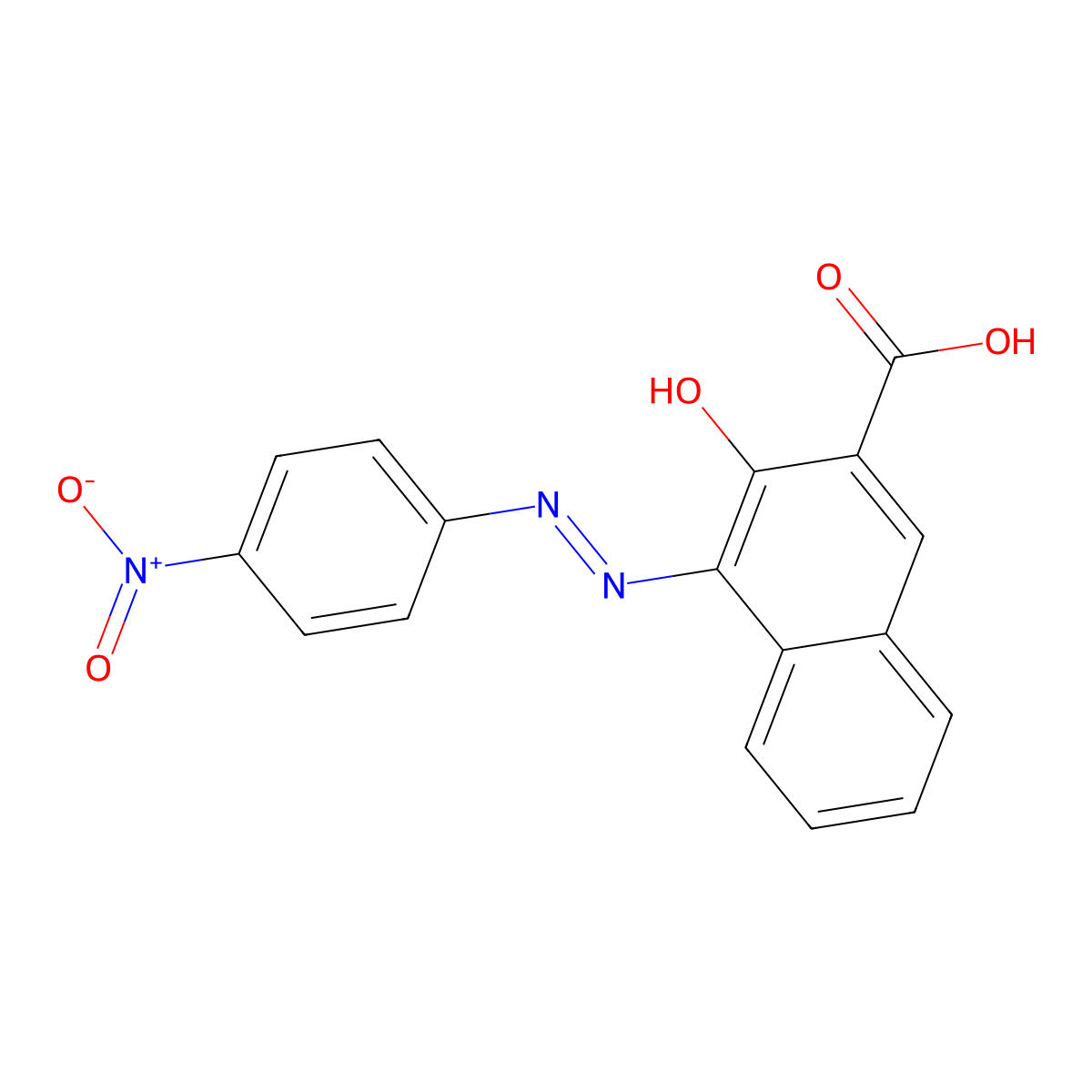 2-Naphthalenecarboxylic acid, 3-hydroxy-4-[2-(4-nitrophenyl)diazenyl]- molecular structure, CAS 47441-67-8