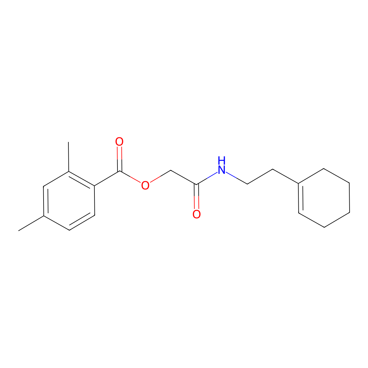 [2-[2-(Cyclohexen-1-yl)ethylamino]-2-oxoethyl] 2,4-dimethylbenzoate molecular structure, CAS 474413-69-9
