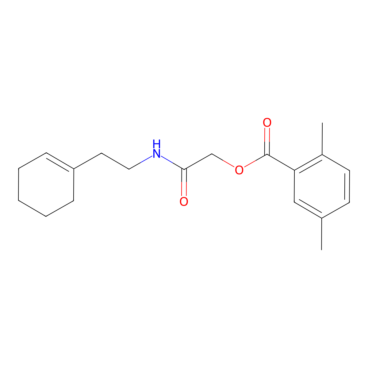 [2-[2-(Cyclohexen-1-yl)ethylamino]-2-oxoethyl] 2,5-dimethylbenzoate molecular structure, CAS 474413-81-5