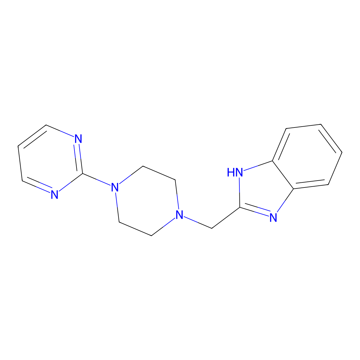 2-(4-Pyrimidin-2-yl-piperazin-1-ylmethyl)-1H-benzoimidazole molecular structure, CAS 474417-18-0