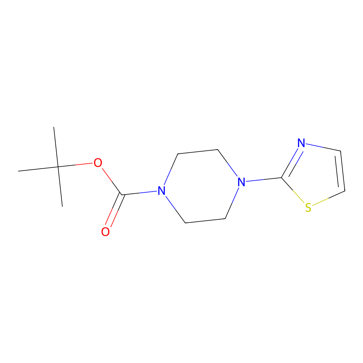 tert-Butyl 4-(thiazol-2-yl)piperazine-1-carboxylate molecular structure, CAS 474417-23-7