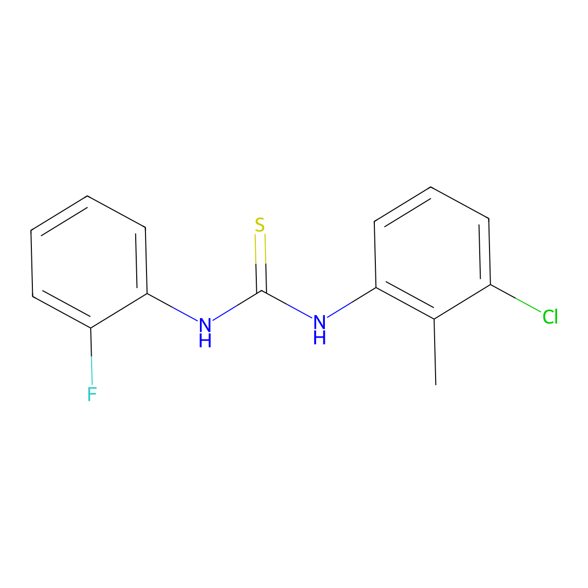 1-(3-Chloro-2-methylphenyl)-3-(2-fluorophenyl)thiourea molecular structure, CAS 474419-24-4