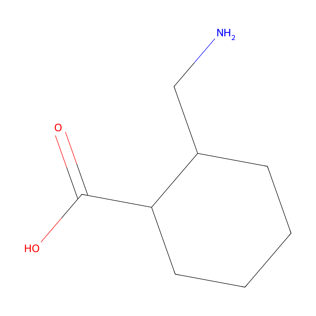 2-(Aminomethyl)cyclohexanecarboxylic acid molecular structure, CAS 474430-93-8