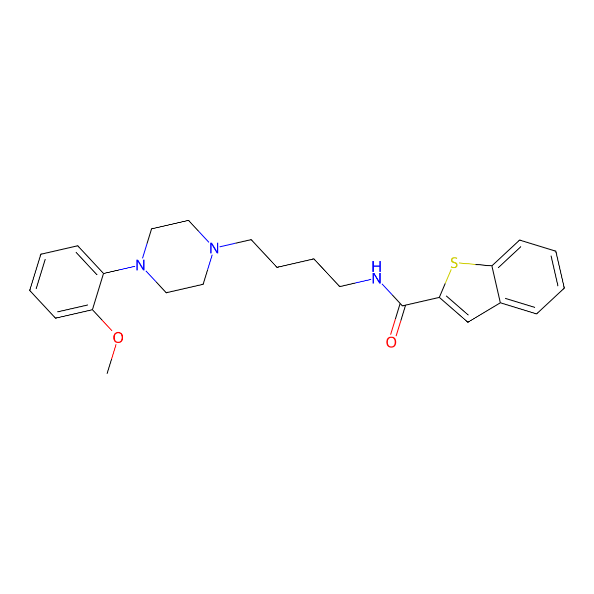 N-(4-(4-(2-methoxyphenyl)piperazin-1-yl)butyl)benzo[b]thiophene-2-carboxamide molecular structure, CAS 474432-65-0