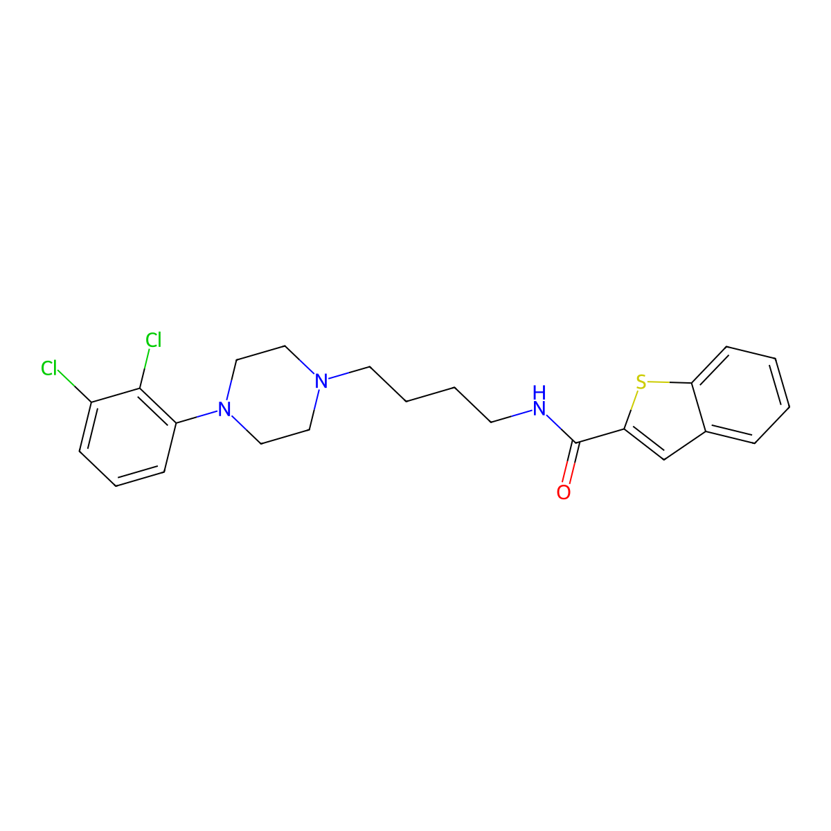 N-(4-(4-(2,3-dichlorophenyl)piperazin-1-yl)butyl)benzo[b]thiophene-2-carboxamide molecular structure, CAS 474432-66-1