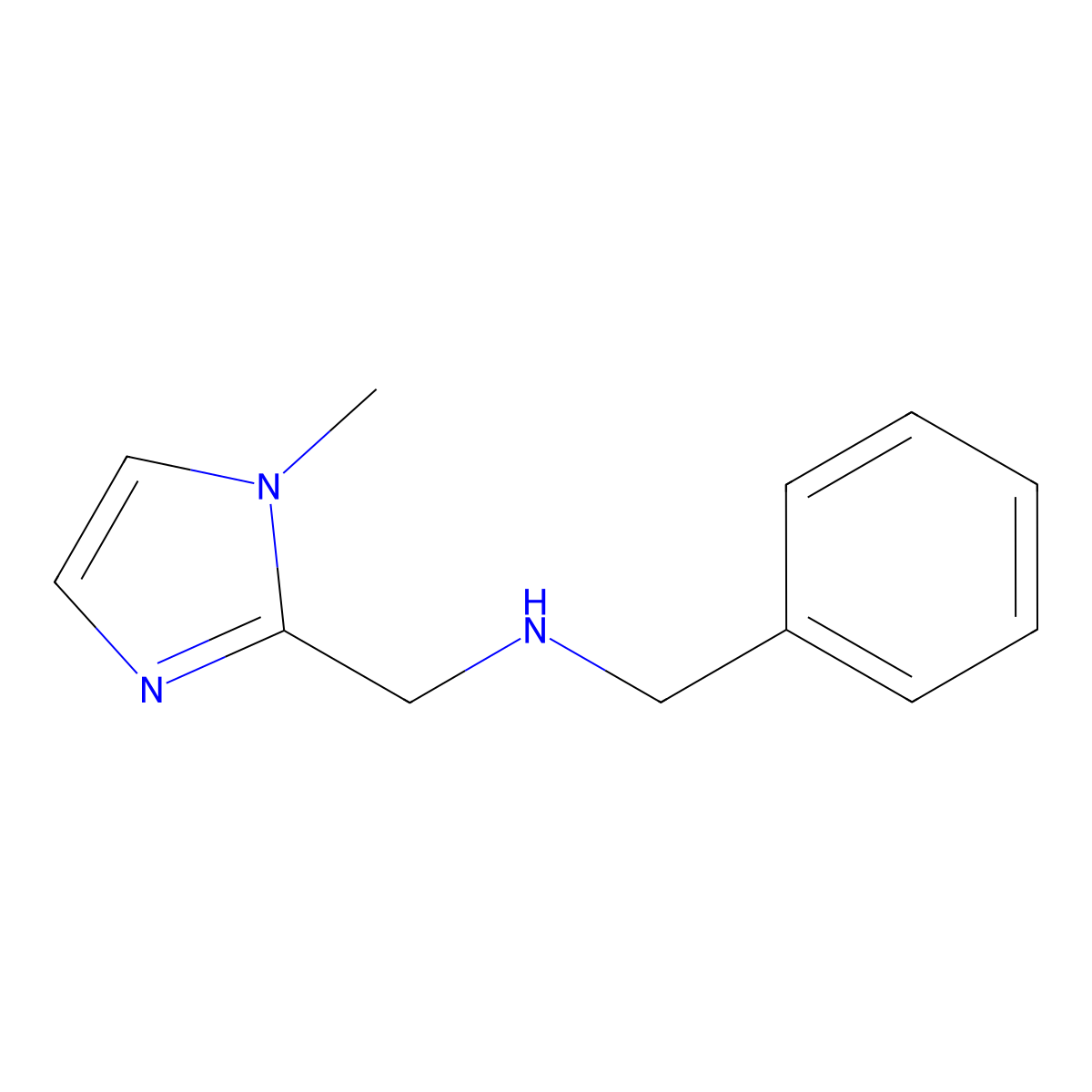 Benzyl-(1-methyl-1H-imidazol-2-ylmethyl)-amine molecular structure, CAS 474448-87-8