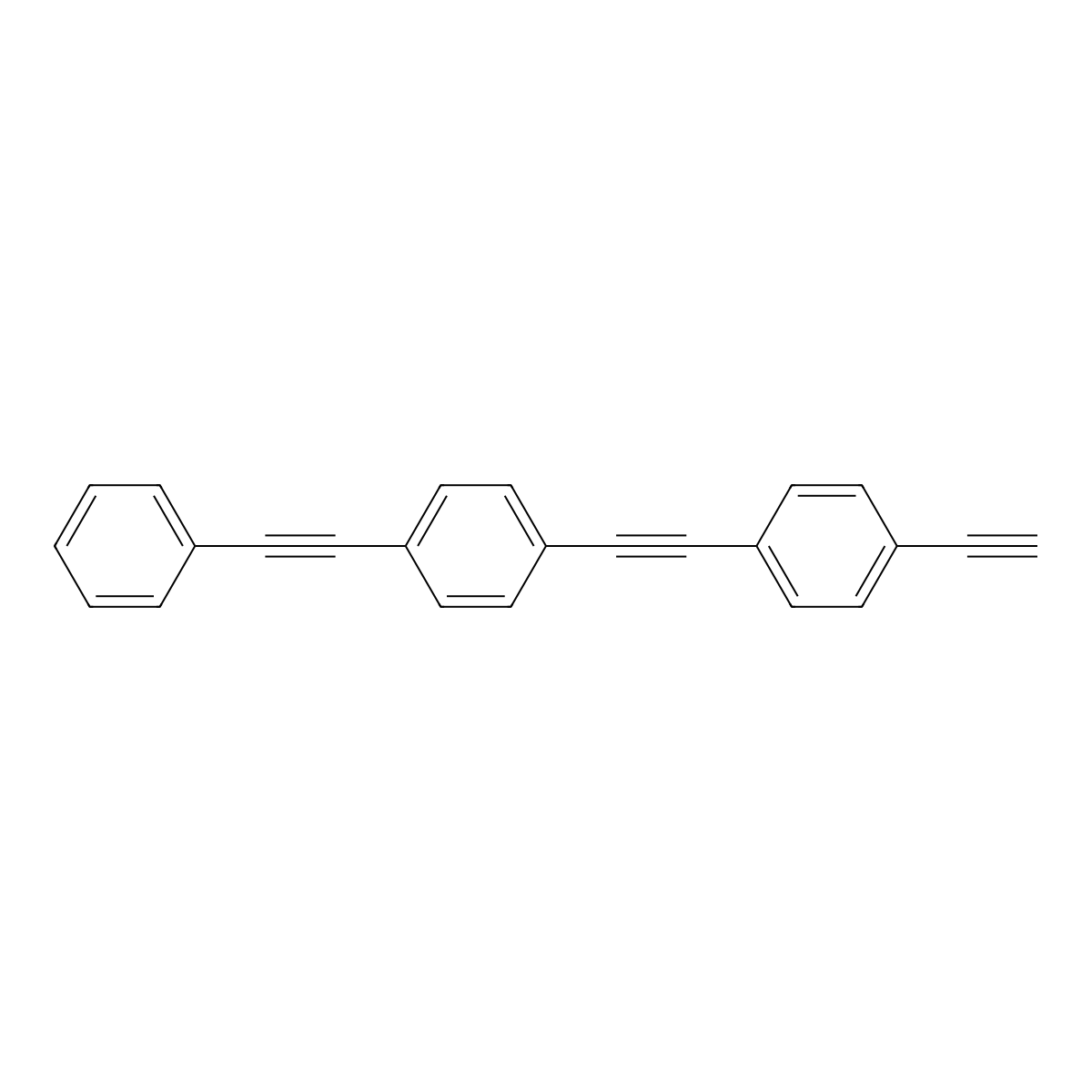 1-Ethynyl-4-((4-(phenylethynyl)phenyl)ethynyl)benzene molecular structure, CAS 474458-61-2