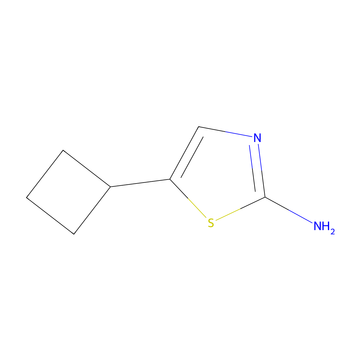 5-Cyclobutyl-1,3-thiazol-2-amine molecular structure, CAS 474461-20-6