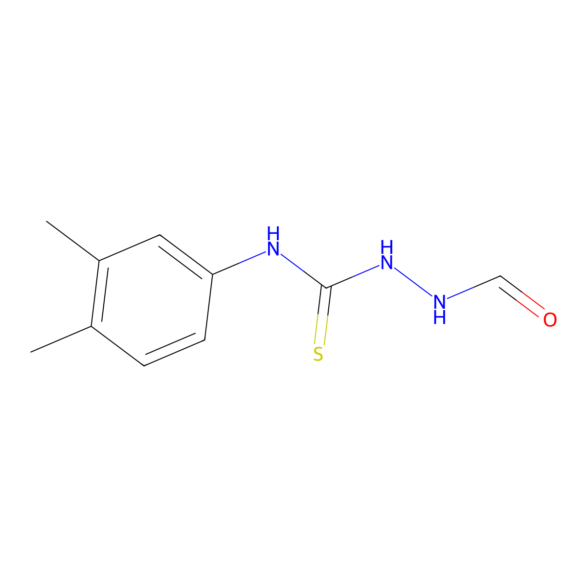 N-(3,4-dimethylphenyl)-2-formylhydrazinecarbothioamide molecular structure, CAS 474466-41-6
