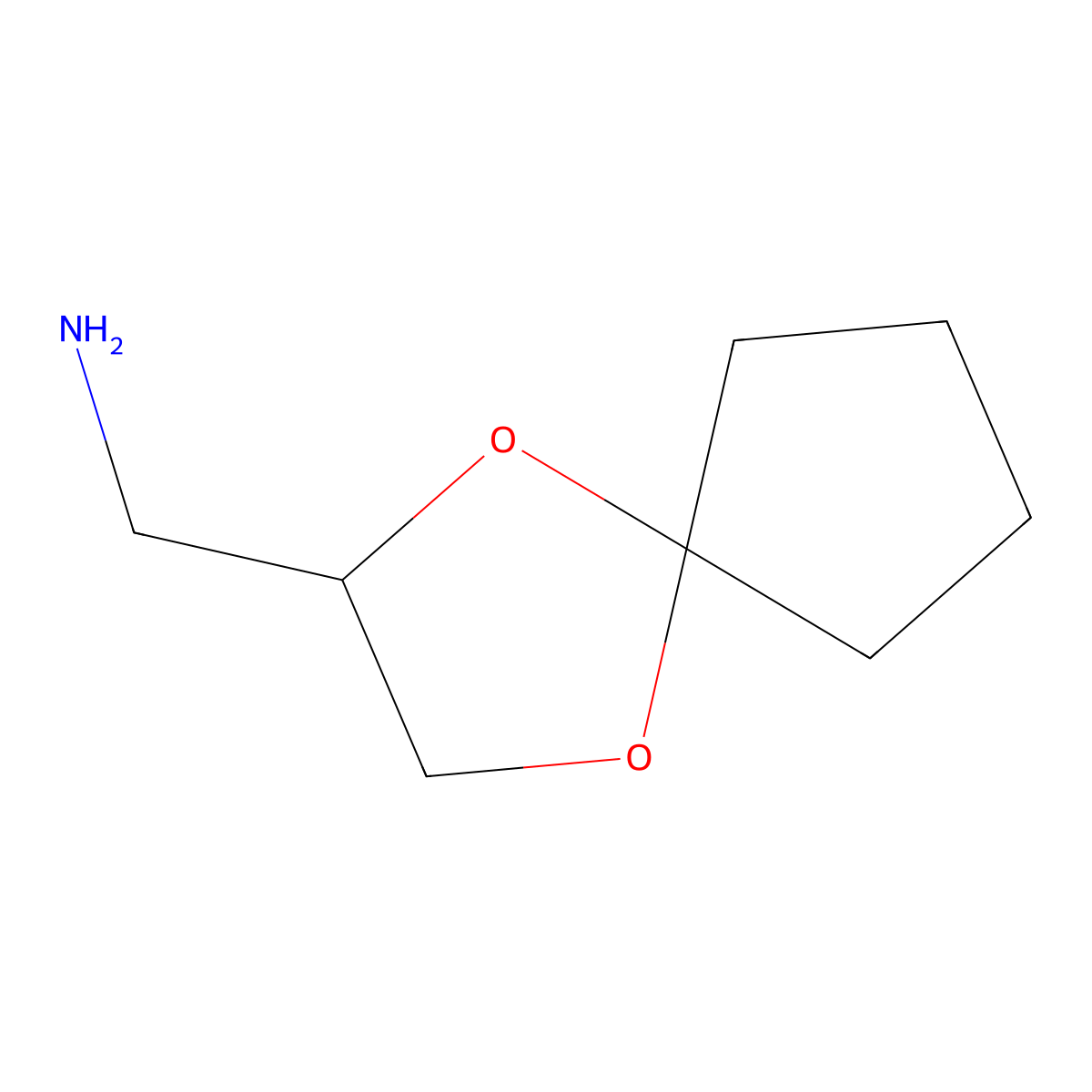 1,4-Dioxaspiro[4.4]nonan-2-ylmethanamine molecular structure, CAS 4745-17-9