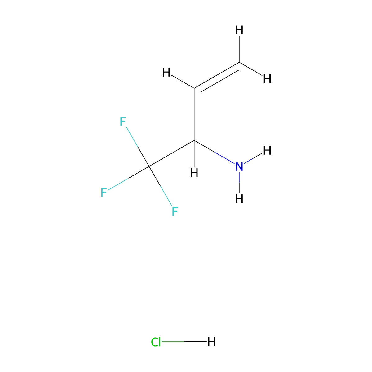 1,1,1-Trifluorobut-3-en-2-amine hydrochloride molecular structure, CAS 474510-50-4