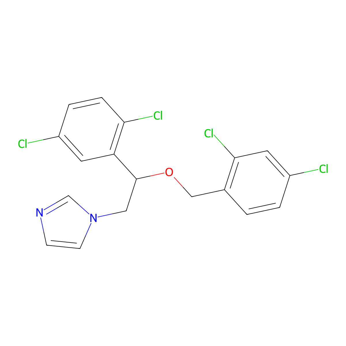 1-(2-((2,4-Dichlorobenzyl)oxy)-2-(2,5-dichlorophenyl)ethyl)-1H-imidazole molecular structure, CAS 47452-74-4
