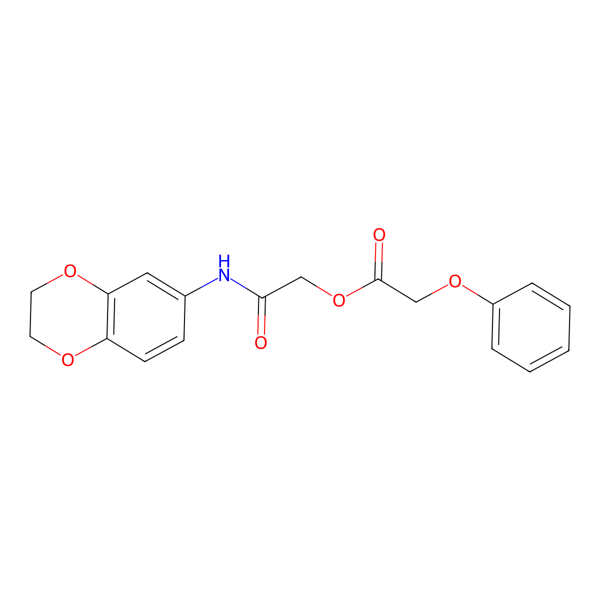 [2-(2,3-Dihydro-1,4-benzodioxin-6-ylamino)-2-oxoethyl] 2-phenoxyacetate molecular structure, CAS 474529-29-8