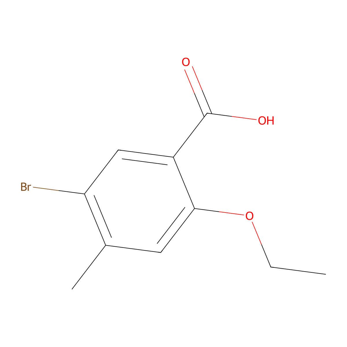 5-Bromo-2-ethoxy-4-methylbenzoic acid molecular structure, CAS 474554-06-8