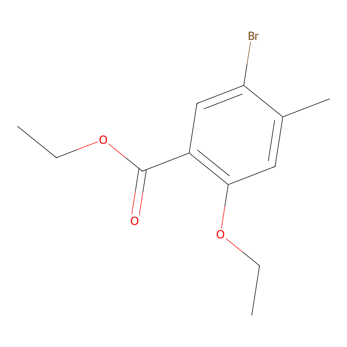 Ethyl 5-bromo-2-ethoxy-4-methylbenzoate molecular structure, CAS 474555-42-5
