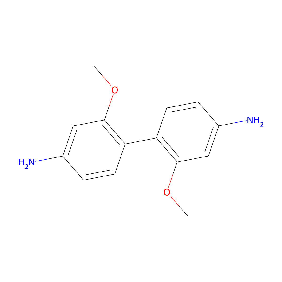 2,2'-Dimethoxybiphenyl-4,4'-diamine molecular structure, CAS 4746-75-2