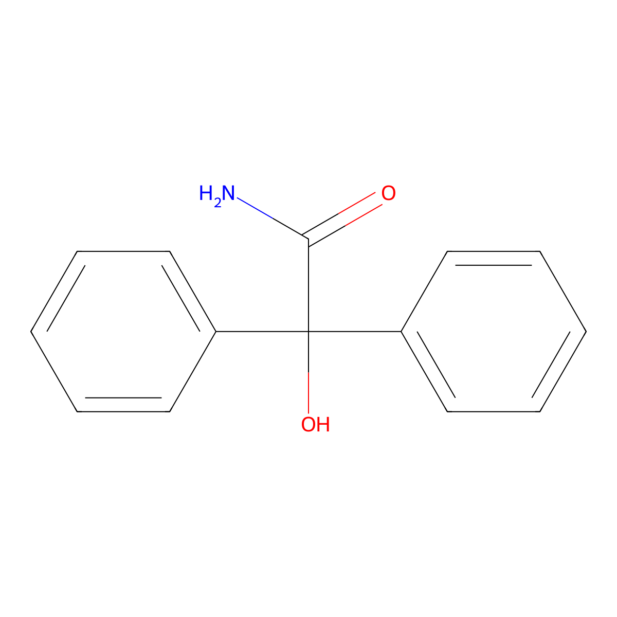 2-Hydroxy-2,2-diphenylacetamide molecular structure, CAS 4746-87-6