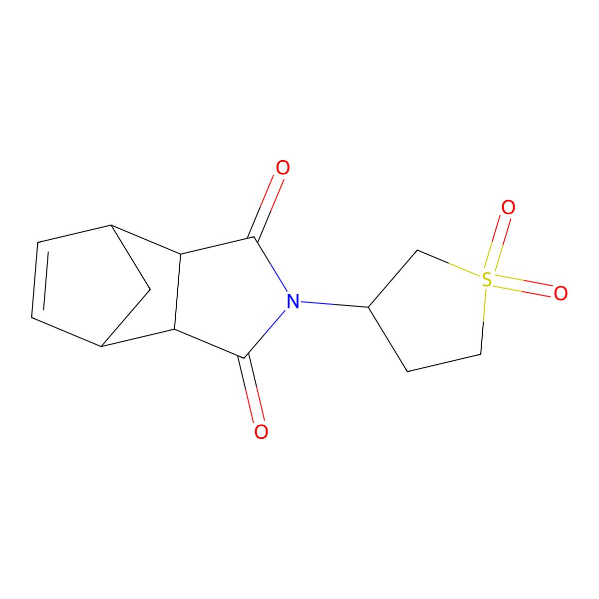 2-(1,1-dioxidotetrahydrothiophen-3-yl)-3a,4,7,7a-tetrahydro-1H-4,7-methanoisoindole-1,3(2H)-dione molecular structure, CAS 474625-84-8